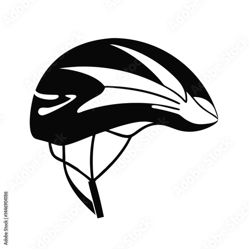 Vector image of a bicycle helmet offering protection for riders of bikes