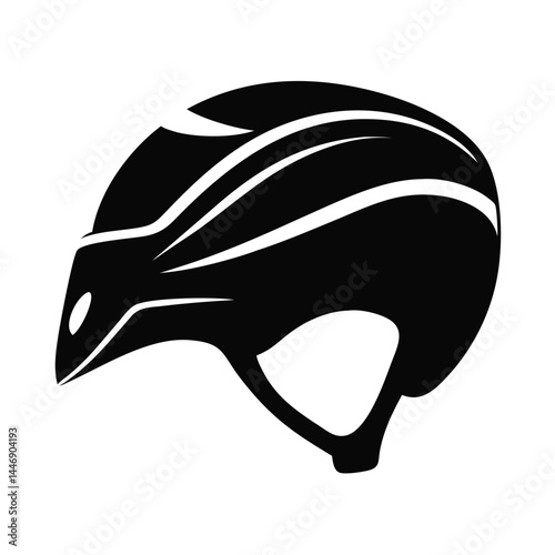 Streamlined black bicycle helmet featuring aero dynamic design and safety technology