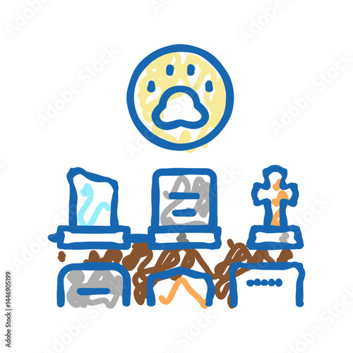 cemetery pet icon doodle illustration