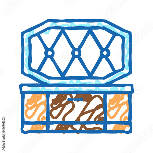 coffin pet funeral icon doodle illustration