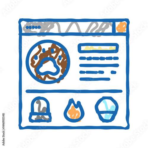 service pet funeral icon doodle illustration