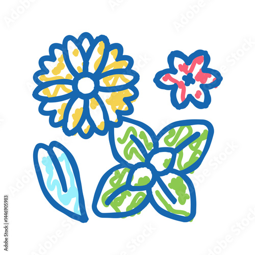 flowers phytotherapy icon doodle illustration