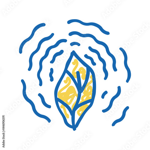 dry leaf phytotherapy icon doodle illustration