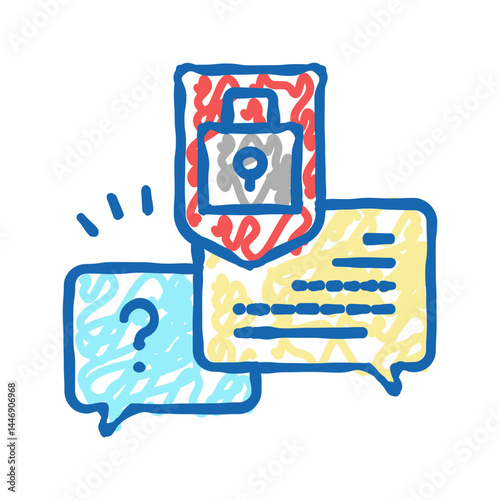 security consultation icon doodle illustration