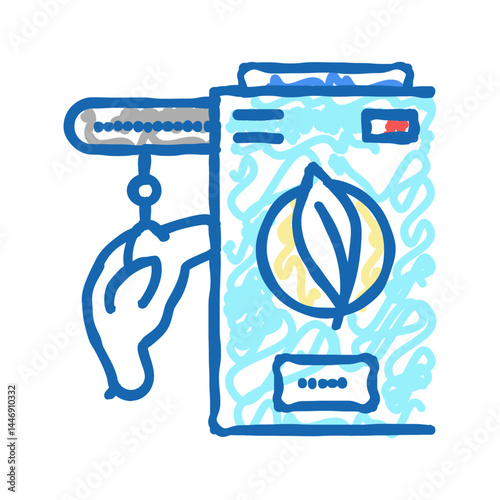 chicken feather pluck machine icon doodle illustration