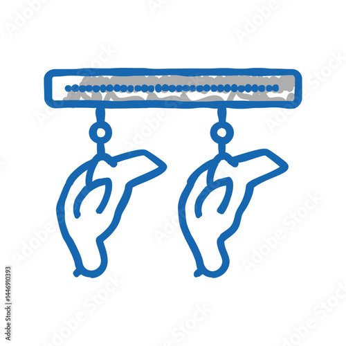 chicken carcass factory conveyor icon doodle illustration