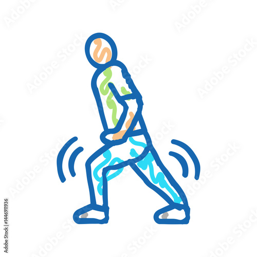 pain when walking flat feet icon doodle illustration