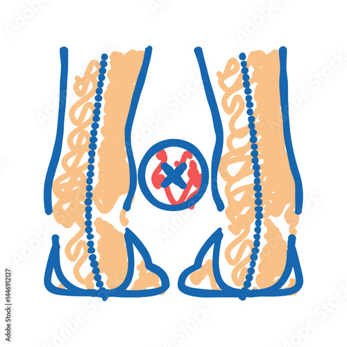 outward curvature of legs icon doodle illustration