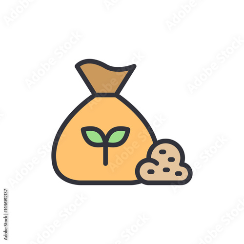Fertilizer colored icons, minimalist vector illustration ,simple transparent graphic element .Isolated on white background
