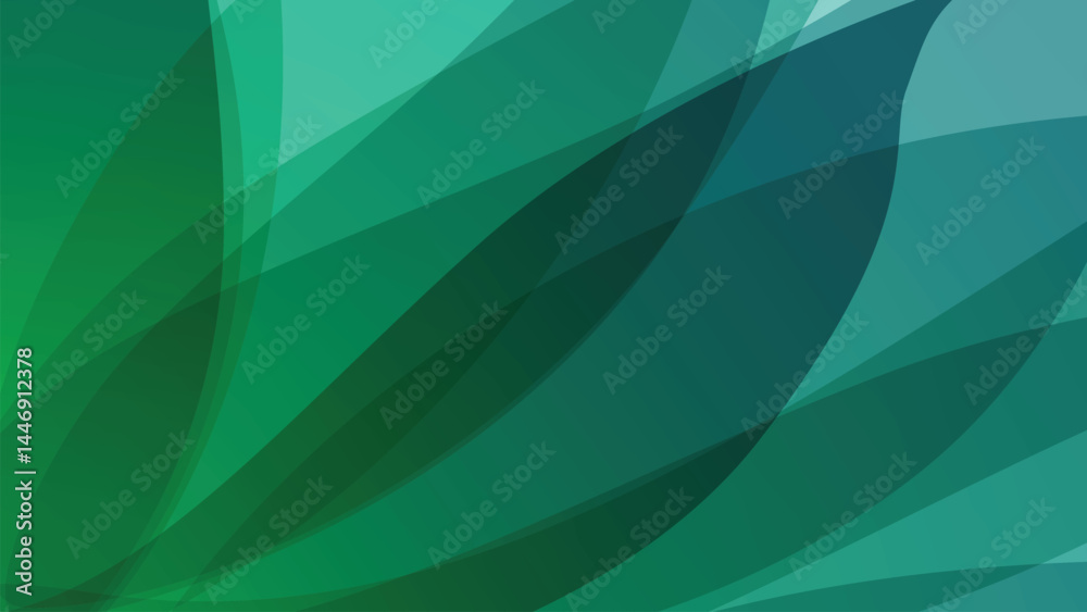 Obraz premium Abstract green background with geometric triangles pattern design