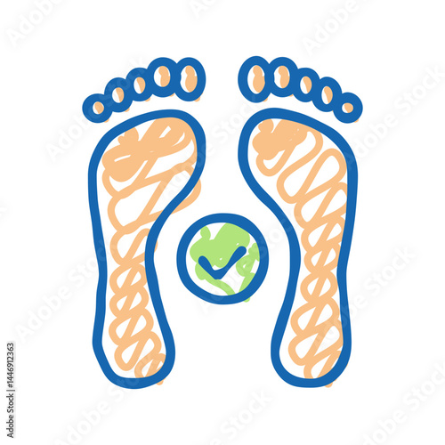 health feet print icon doodle illustration