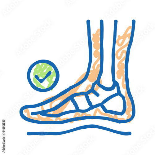 healthy bone feet icon doodle illustration