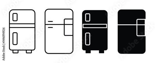 fridge icon. Thin line symbol collection. Vector illustration
