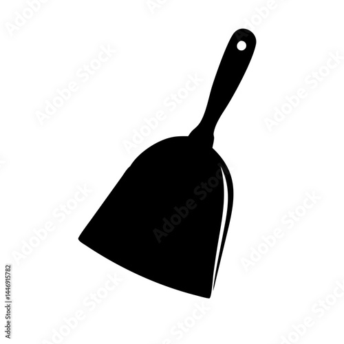 A Simple Black and White Depiction of a Dustpan for Cleaning Purposes