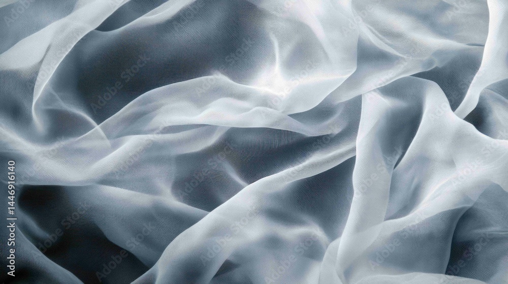 Fototapeta premium Abstract, elegant photo of a sheer, translucent cloth with soft folds.