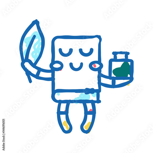 realistic fiction book icon doodle illustration