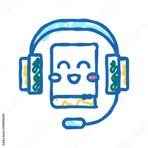audiobook for children icon doodle illustration