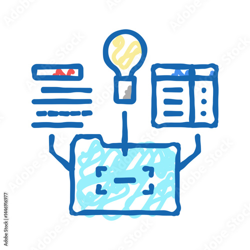 idea financial strategy icon doodle illustration