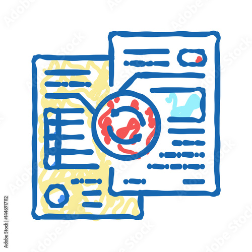 comparative analysis icon doodle illustration
