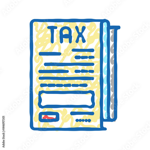 tax accounting icon doodle illustration