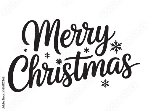 Stylish Merry Christmas Lettering Design