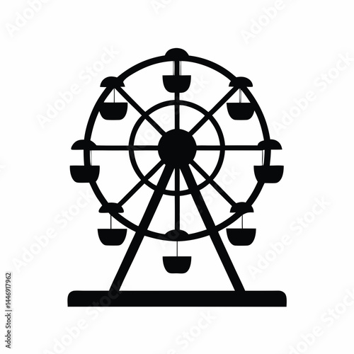 Ferris Wheel icon silhouette vector illustration