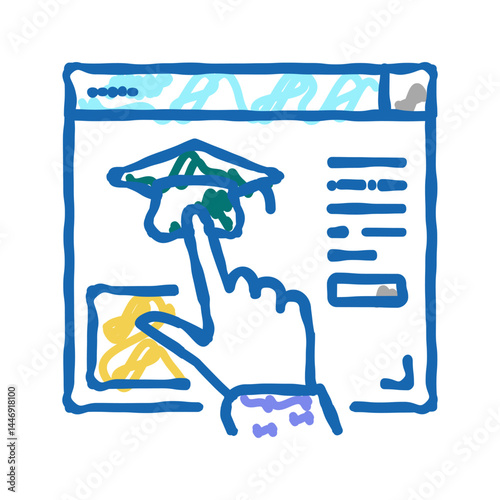 link to higher education resource icon doodle illustration