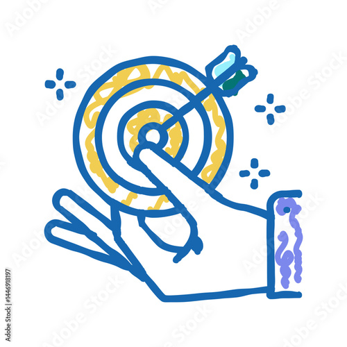 marketing assistance icon doodle illustration