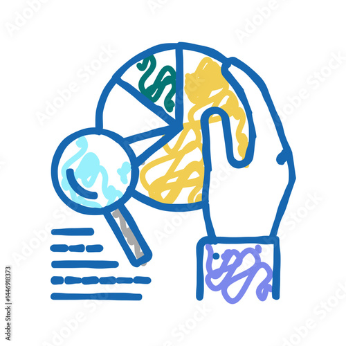 market research icon doodle illustration