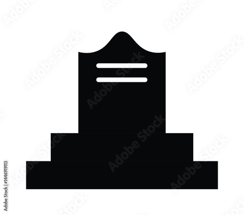 tombstone icon. Tombstone, gravestone, headstone, funeral, death icon Vector illustration in black
