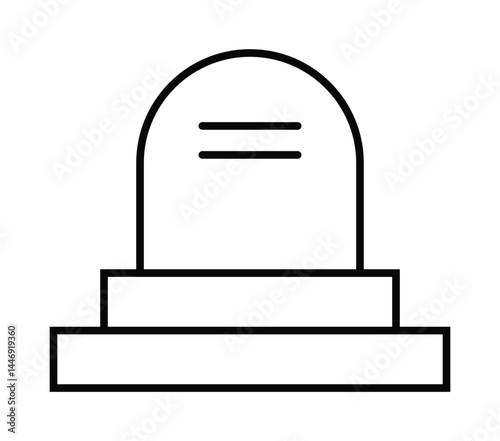 tombstone icon. Tombstone, gravestone, headstone, funeral, death icon Vector illustration in black
