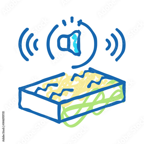 noise insulation properties icon doodle illustration