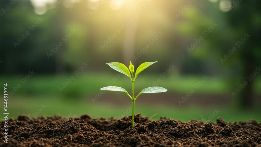 Planting new seedling in garden soil Planting new seedling in garden soil