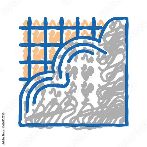 pouring concrete floor icon doodle illustration