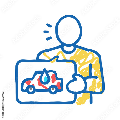 client self car wash service icon doodle illustration
