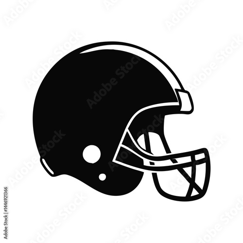 Simple and bold graphic illustration of an American football helmet design