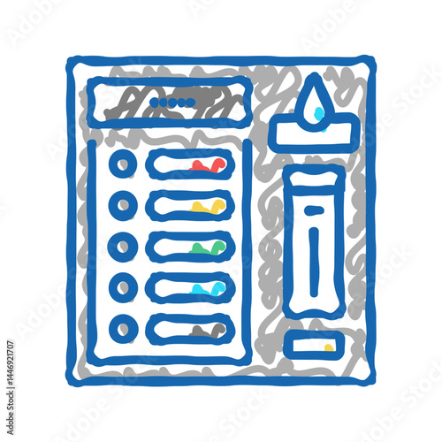 control panel car wash icon doodle illustration