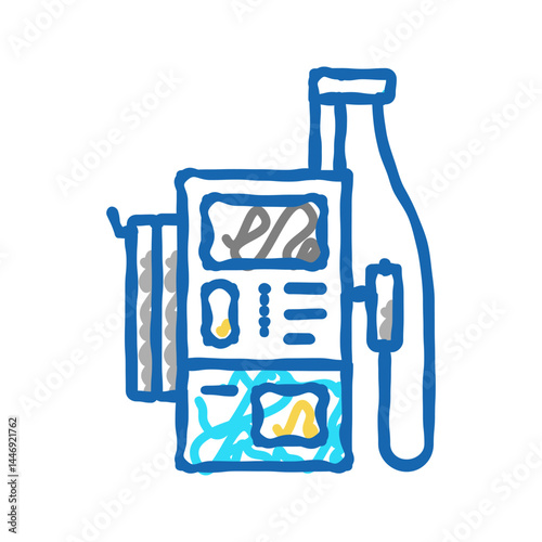 station car wash service icon doodle illustration