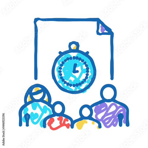 temporarily taken into foster care icon doodle illustration