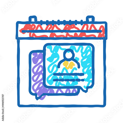 schedule consultation adoption icon doodle illustration