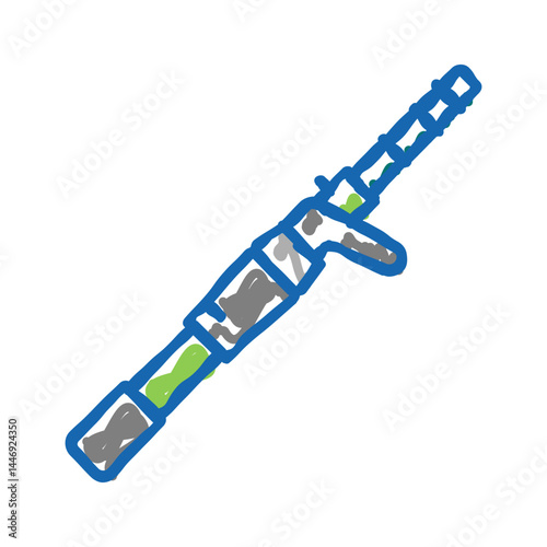 casting rods icon doodle illustration
