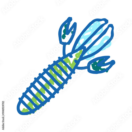 soft bait fishing accessory icon doodle illustration