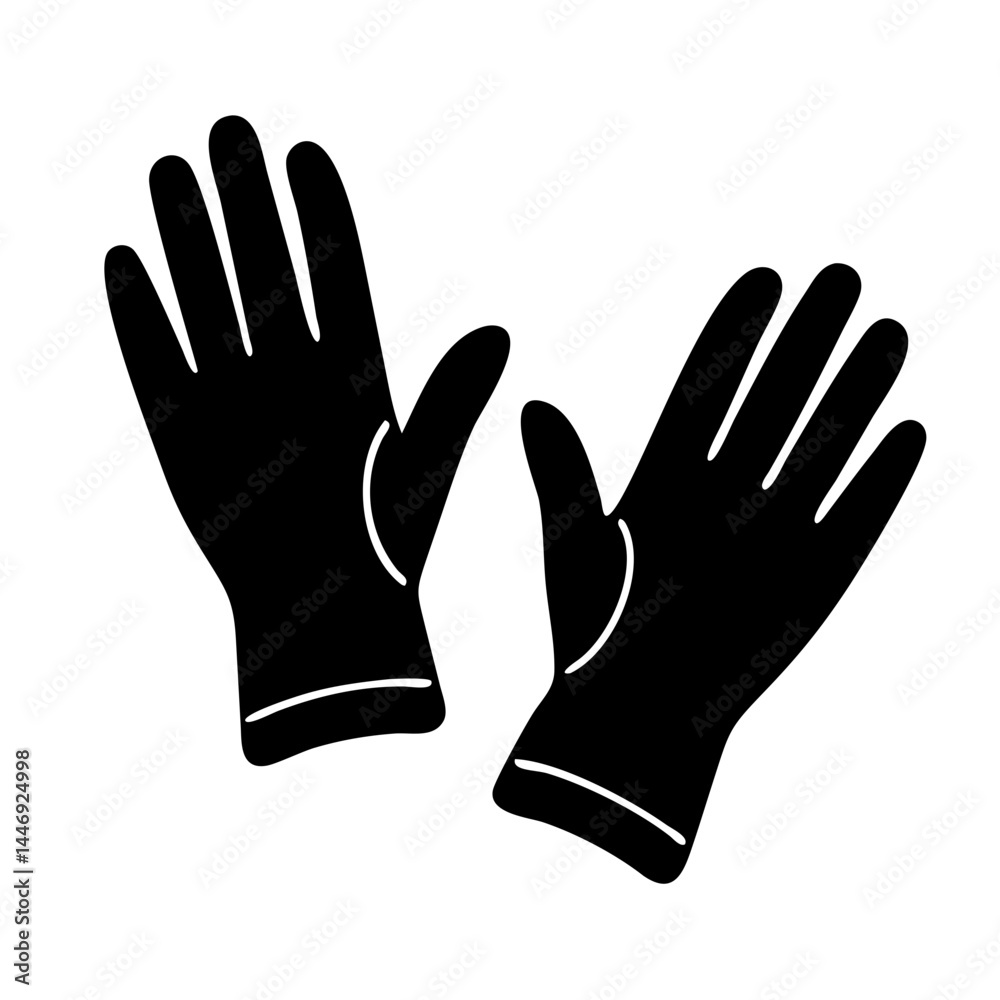 Obraz premium Black and White Image of Safety Gloves for Personal Protection