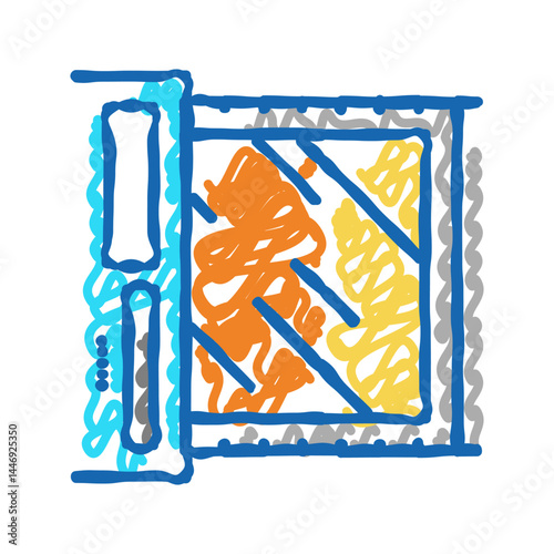 factory machine for glass production icon doodle illustration