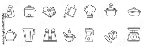 set of kichen tools logo vector icon