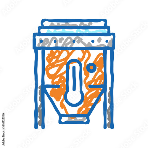 heating sand machine for glass production icon doodle illustration