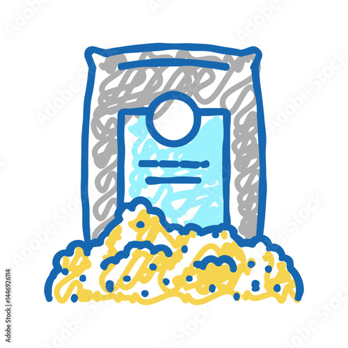 quartz sand mining for glass production icon doodle illustration
