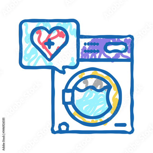 wash laundry homecare service icon doodle illustration