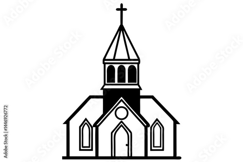 Church silhouette vector illustration