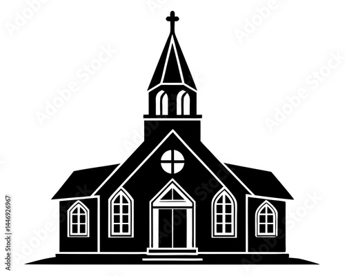 Church silhouette vector illustration
